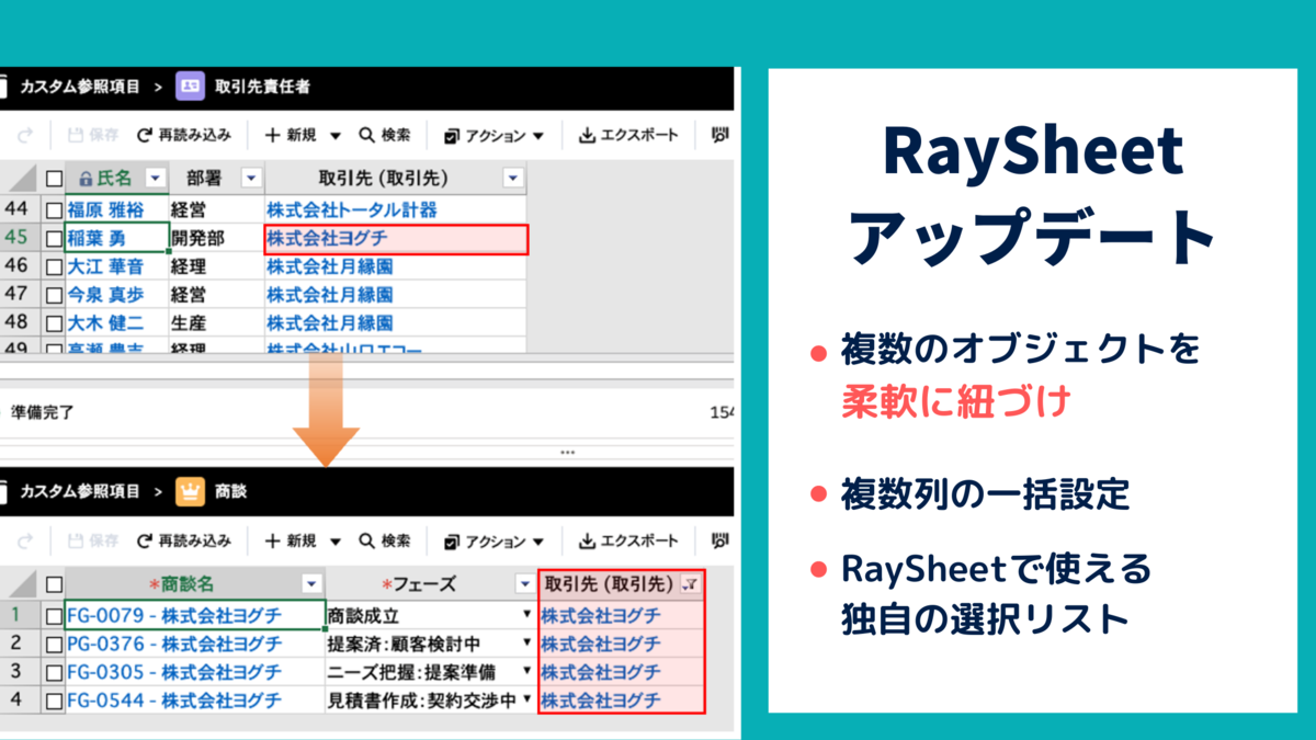 RaySheetアップデート（2021年1月）RaySheetPageで使えるカスタム参照関係など