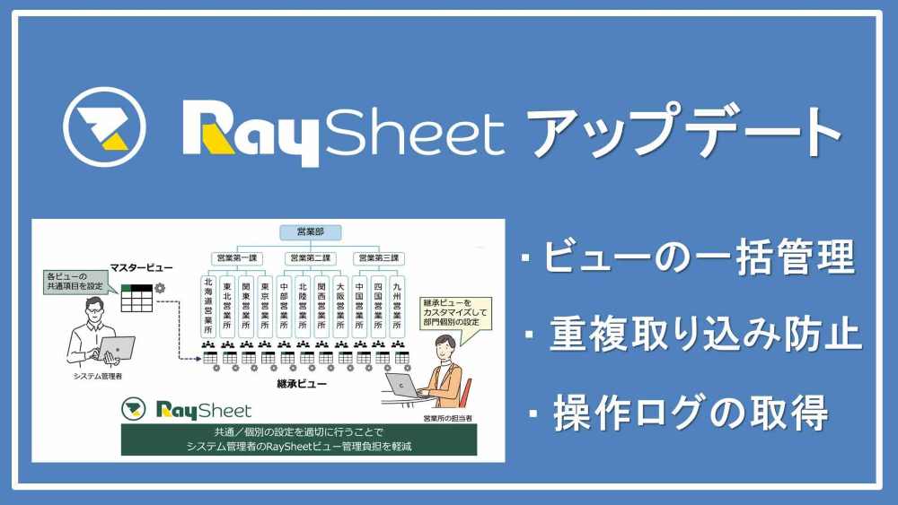 Raykit RaySheetアップデート:システム管理者の業務負荷を軽減できるビューの一括管理など:2024年6月 - RayKit活用ブログ ...